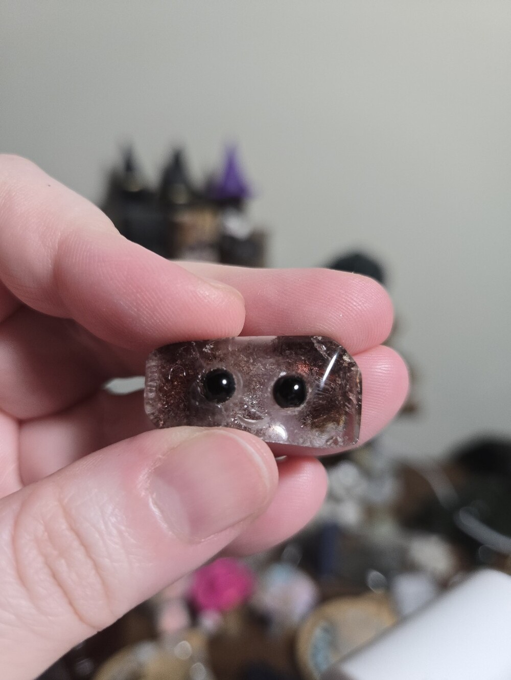 Mini Red Garden Quartz (Lodolite) Crystal Hedgie Buddy